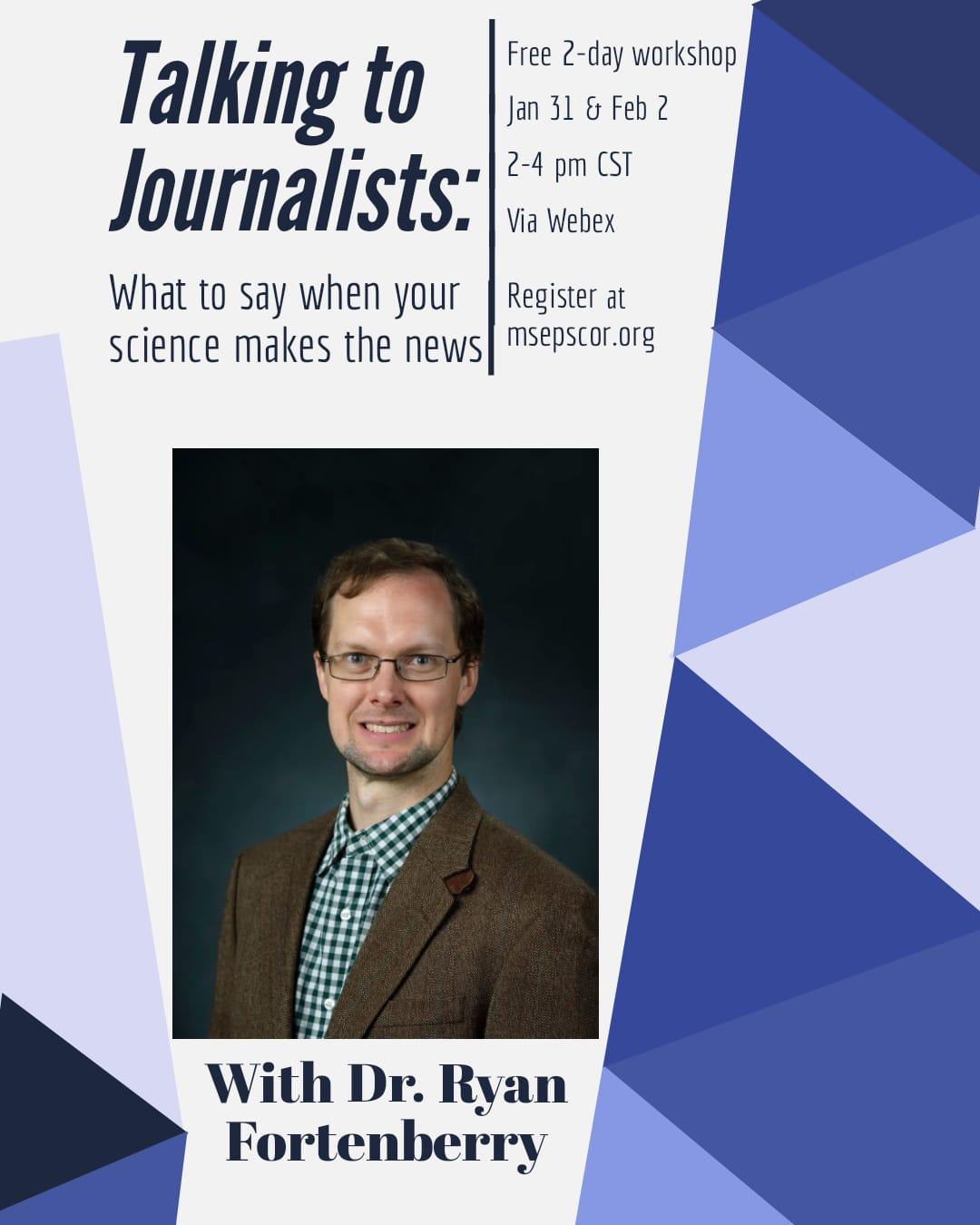 Graphic for Talking to Journalists Webinar